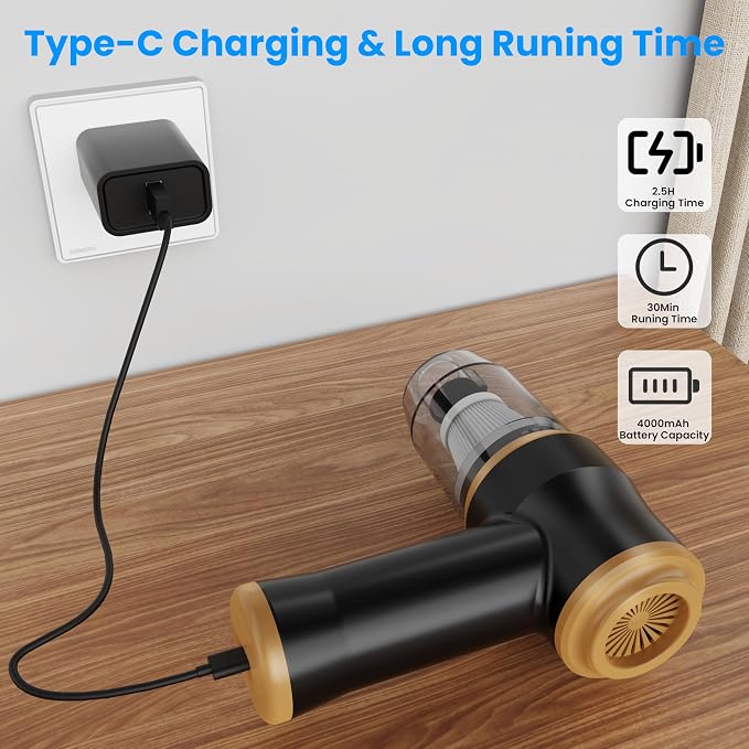 Mini Car Vacuum 15000Pa Portable Cordless Handheld Vacuum Cleaner and Air Duster - Image 6