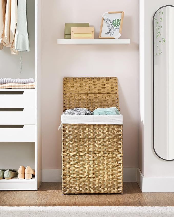 SONGMICS Laundry Hamper with Lid, 90L Clothes Hamper with 2 Removable Liner Bags - Image 9