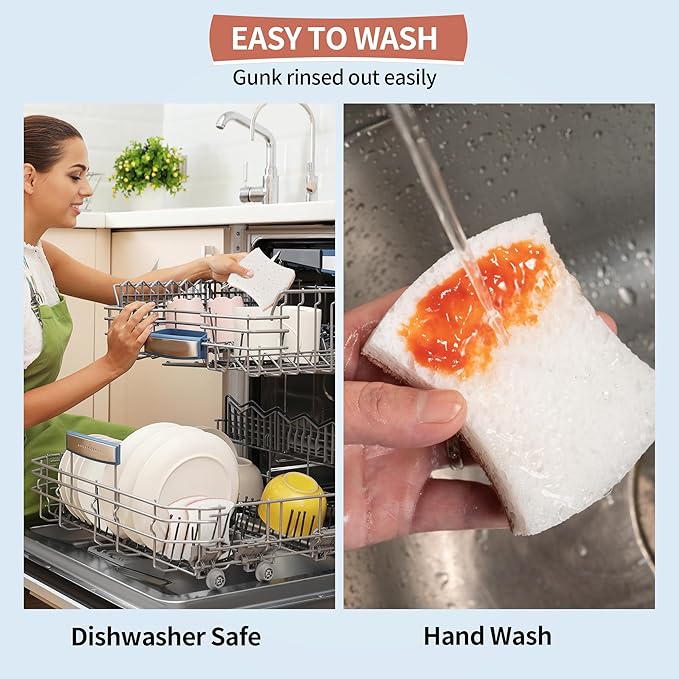 HOMERHYME Natural Dish Sponge 24 Pack, Non-Scratch Scrub Sponge, Eco - Image 6