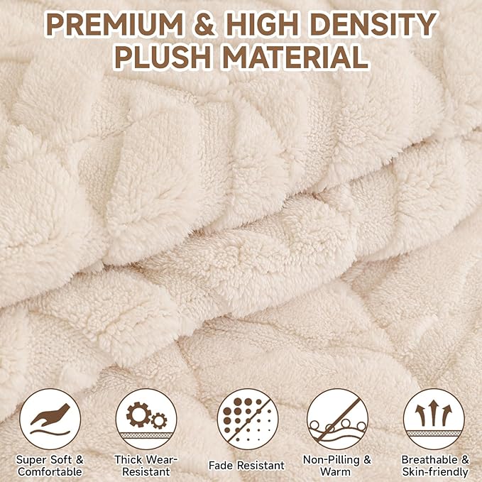 OTOB Pet Couch Covers for 3 Cushion Couch Sofa, Washable & Non Slip Fuzzy Plush - Image 3