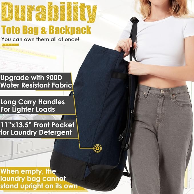 Laundry Bags Extra Large Heavy Duty, Laundry Backpack College 115L, Large - Image 2