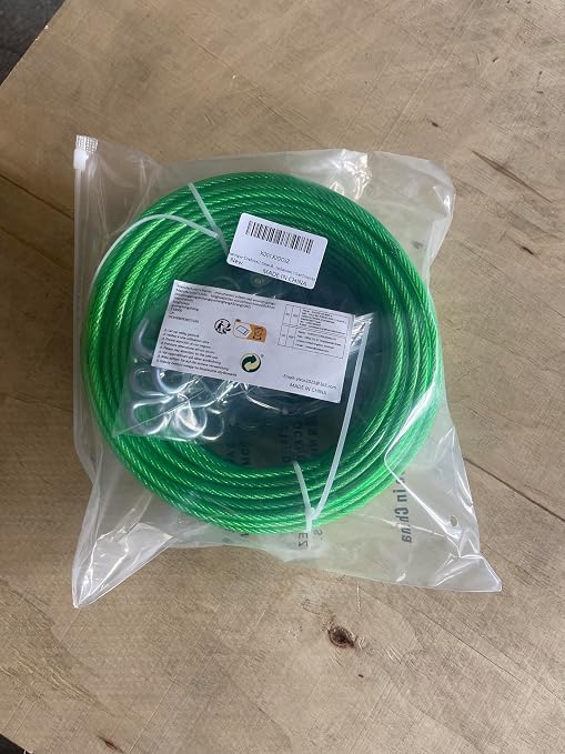 100 Ft Turnbuckles for Cables Wire, 3/16" Green PVC Coated Wire Rope Kit - Image 8