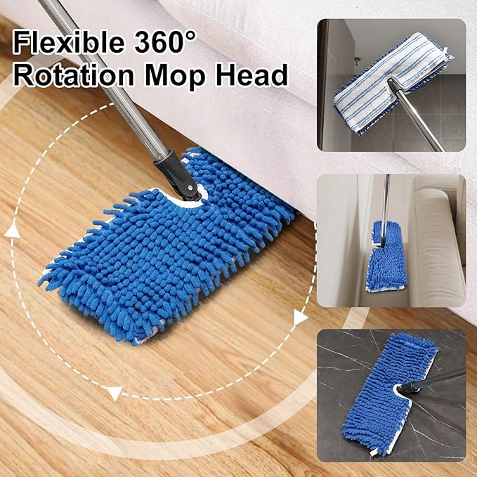 Microfiber Dust Mop for Hardwood Floors, Flat Mops for Floor Cleaning, - Image 5