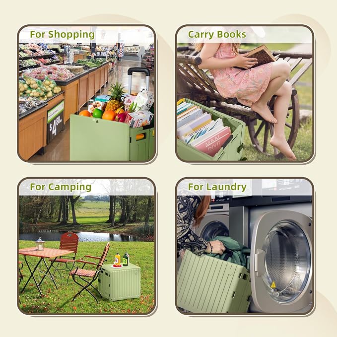 Heavy Duty Rolling Cart for Stairs：Collapsible Utility Crate - Image 7