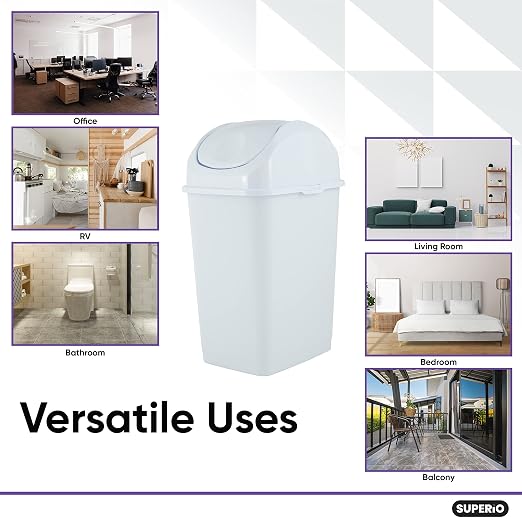 Superio Small 2.5 Gallon Plastic Trash Can - Image 5