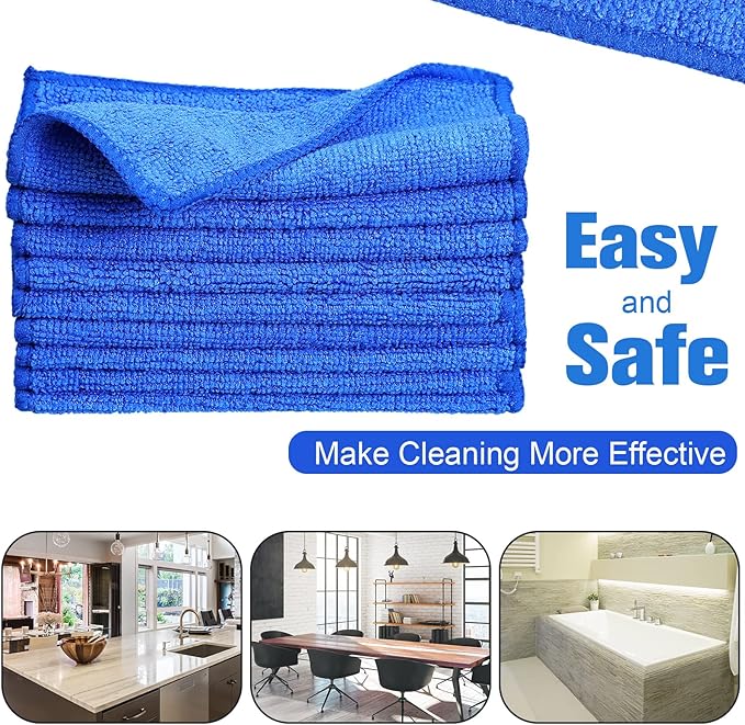 Tanlade Microfiber Cleaning Cloth 6"x6" Cleaning Rags Reasonable Kitchen Towels - Image 4