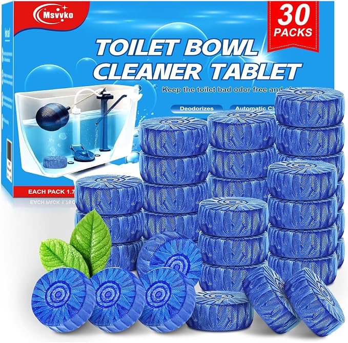 Toilet Bowl Cleaner Tablets Blue Toilet Tank Cleaners, Septic-Safe Hard Water by Msvvko