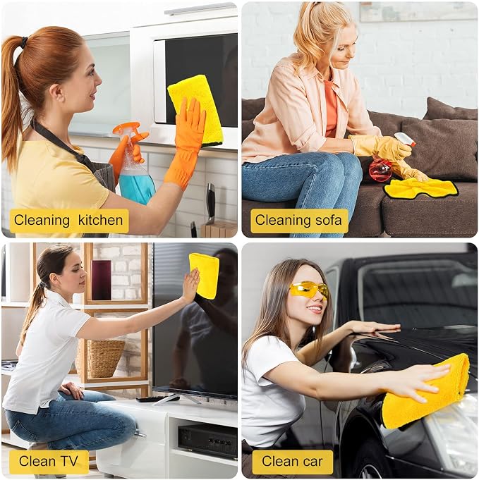 Tallew 40 Pcs Microfiber Towels 16 Inch x 16 Inch Microfiber Cloth Car Drying - Image 7