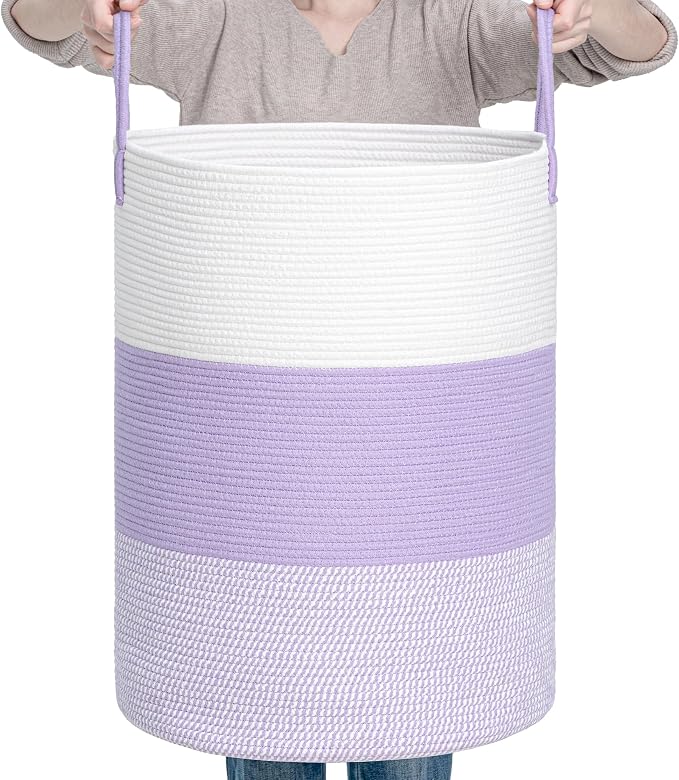 CLHMILY&Z 80L Laundry Basket Round Storage Rope Basket by ClhmilyZ