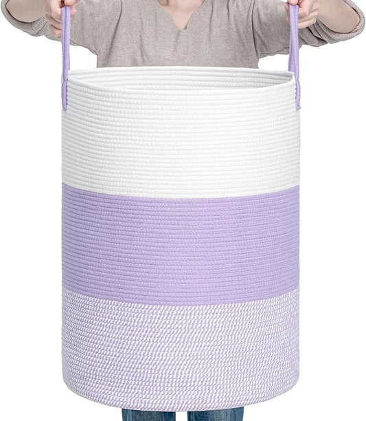 CLHMILY&Z 80L Laundry Basket Round Storage Rope Basket by ClhmilyZ