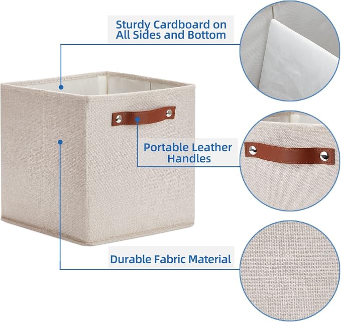 Temary 11x11 Storage Cubes Fabric Storage Cubes Storage Bins - Image 3