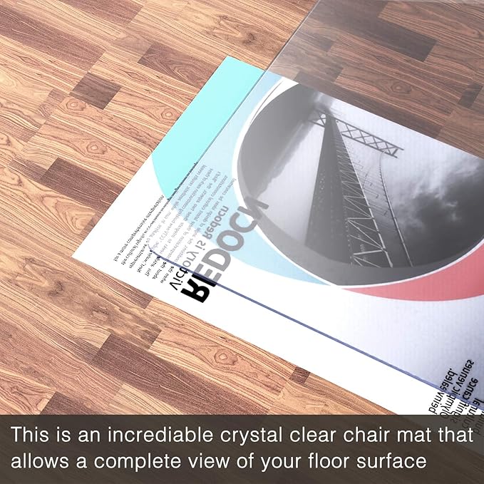 Office Chair Mat for Hardwood Floor, 1/8" Thick 55” x 35” Crystal Clear Hard - Image 4