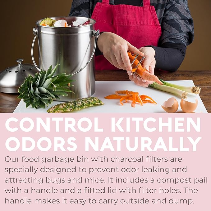 EPICA Countertop Compost Bin Kitchen | 1.3 Gallon | Odorless Composting Bin - Image 4
