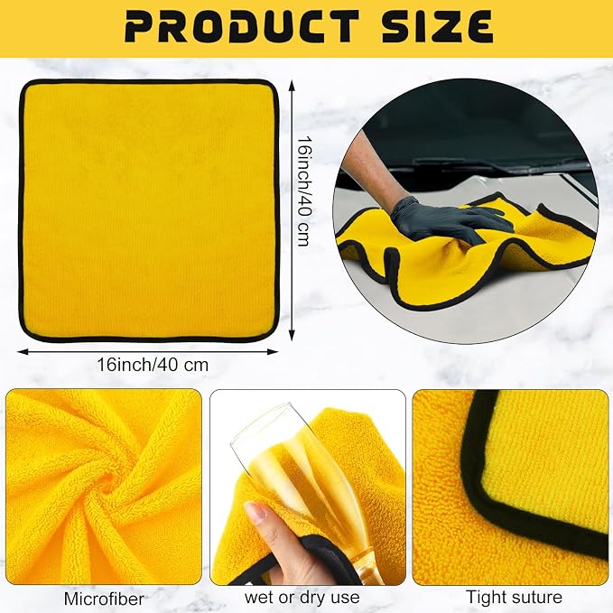 Tallew 50 Pcs Microfiber Towels 16 Inch x 16 Inch Microfiber Cloth Car Drying - Image 2