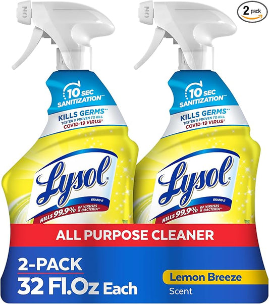 Lysol All Purpose Cleaner Spray, Kitchen & Bathroom Cleaner, Lemon Breeze Scent by Lysol