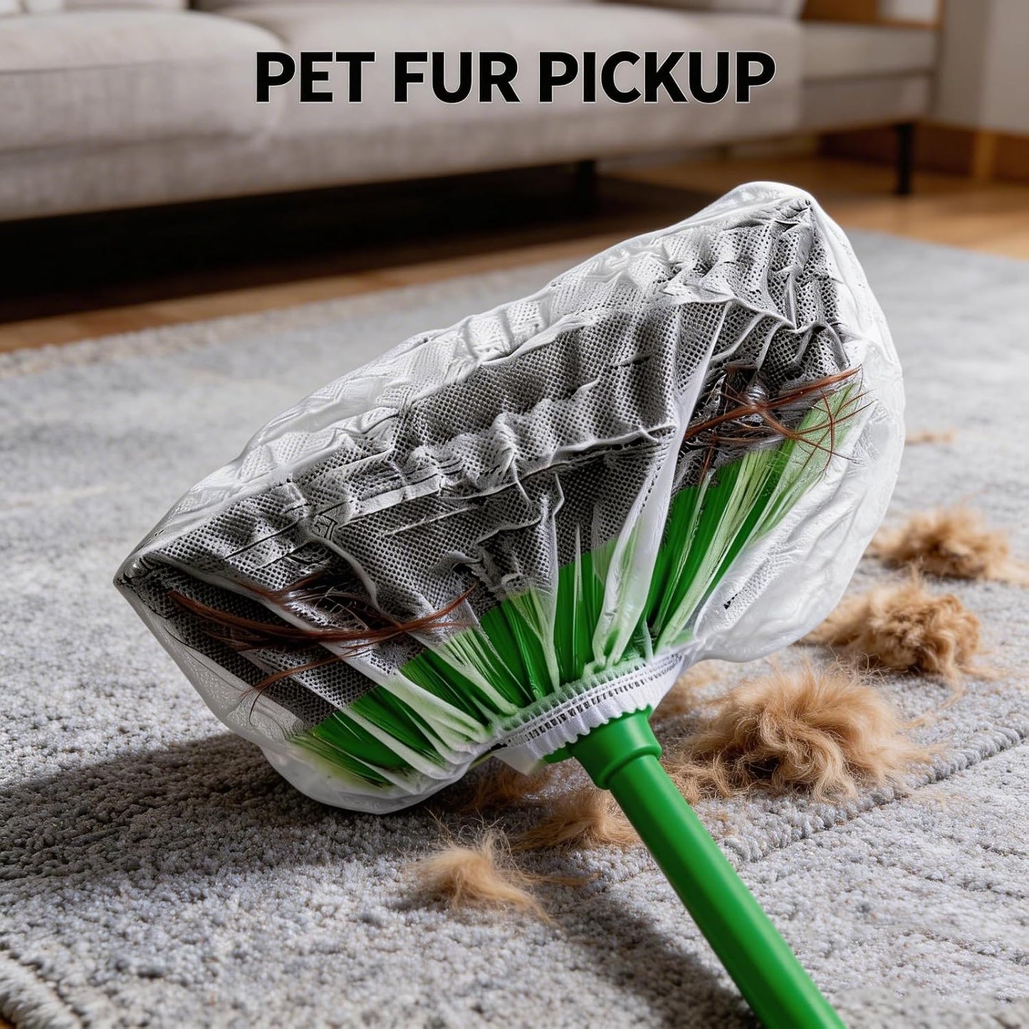 100 Pcs Disposable Elastic Broom Covers, Multi-Purpose Broom Sleeves for Hair and Dust Capture, Ideal for Home Floor Cleaning, Pet Hair Removal and Daily Household Cleaning