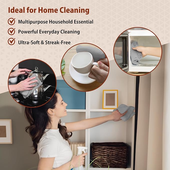H4N Microfiber Cleaning Cloth Roll, 85 Pack Micro Fiber Wash Cloths - Image 5