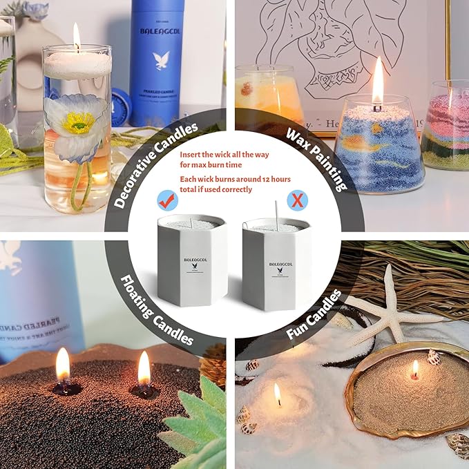 Sandalwood Scented Black Pearled Candle 18oz Luxury Sand Candle Granulated Wax - Image 4