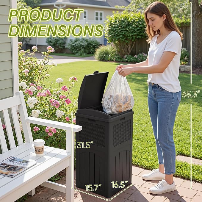 Greesum 33 Gallon Outdoor Trash Can - Image 5