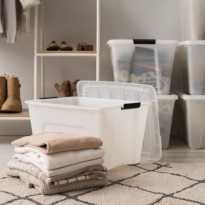 IRIS USA 54 Qt Stackable Plastic Storage Bins - Image 6