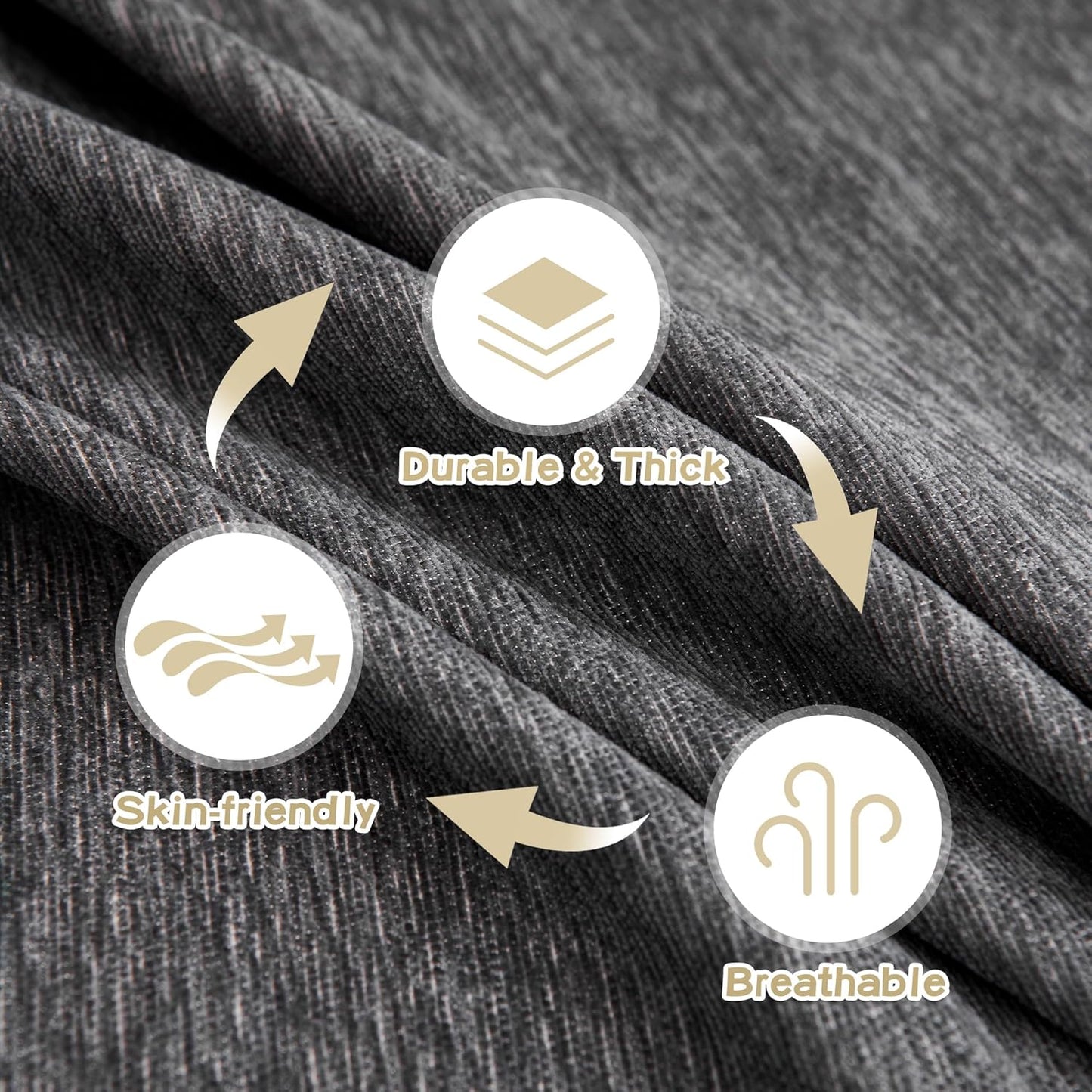 MYSKY HOME Couch Cover for Dogs, Washable Couch Covers, Non Slip Sofa Cover, Couch Cover 2 Cushion Sofa Dogs Furniture Protector with Tassels, Chenille Sofa Slipcover for Pets, 71"x118", Dark Grey