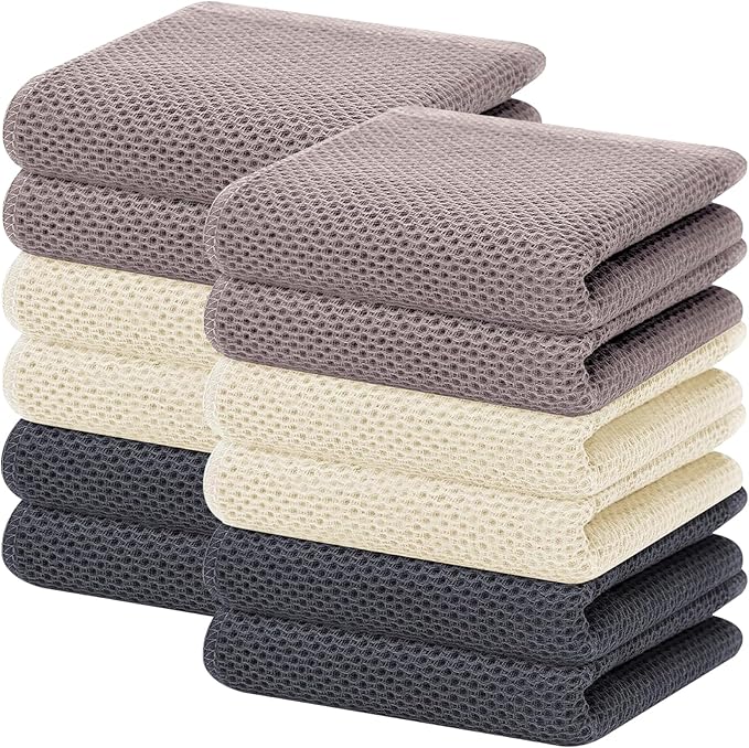Homaxy 100% Cotton Waffle Weave Kitchen Dish Towels, Ultra Soft Absorbent Quick by Homaxy