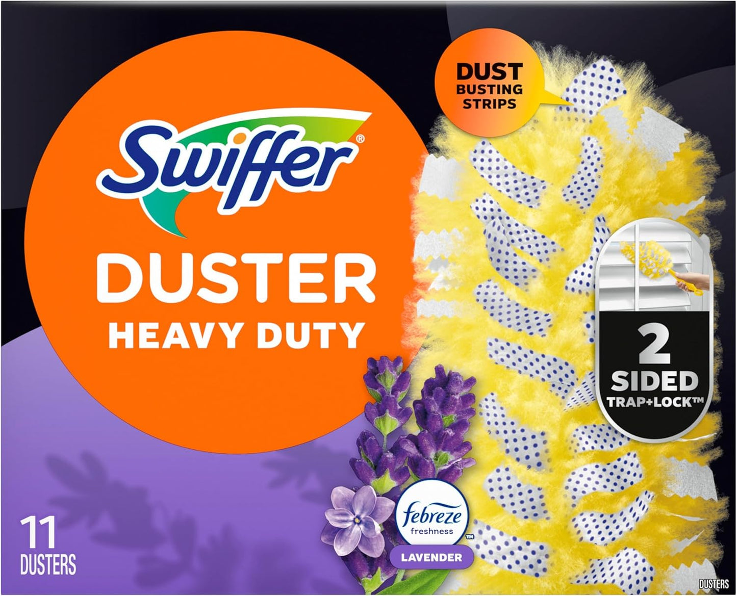 Swiffer Dusters Heavy Duty Multi-Surface Duster Refills for Cleaning, Lavender, 11 Count