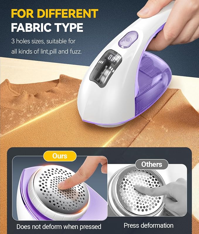 Rechargeable Fabric Shaver and Lint Remover, 3-Speed Adjustable Sweater Shaver - Image 5