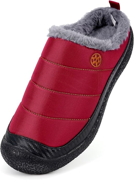 Womens Mens House Slippers Slip on Snow Winter Warm Fully Fur Lined Slippers - Image 2