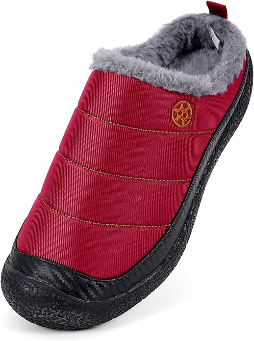 Womens Mens House Slippers Slip on Snow Winter Warm Fully Fur Lined Slippers - Image 2