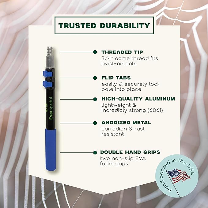 EVERSPROUT 5-to-12 Foot Cobweb Duster and Extension-Pole Combo | Hand Packaged - Image 4