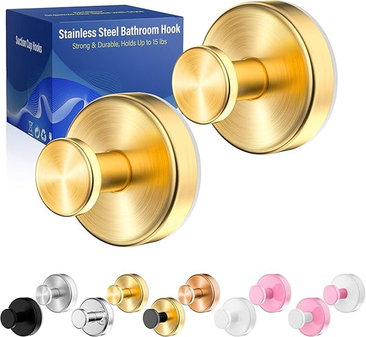 Suction Cup Hooks for Shower, Wreath Hanger for Front Door, Removable No Drill by Unknown