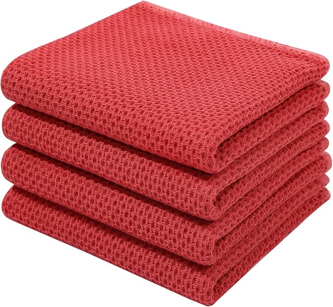 Homaxy 100% Cotton Waffle Weave Kitchen Dish Towels, Ultra Soft Absorbent Quick by Homaxy