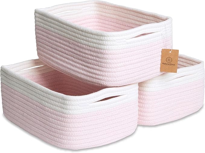 NaturalCozy 11.8"x8"x4.5” Rectangle Storage Baskets by NaturalCozy