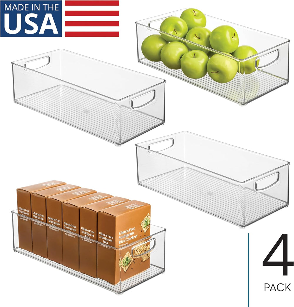 iDesign Stackable Storage Bin, Set of 4, Clear