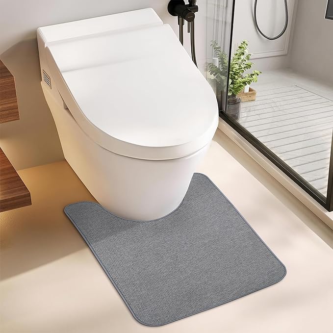 Toilet Rugs U Shaped Bathroom Rug, Machine Washable Non Slip Quick Dry Super - Image 6