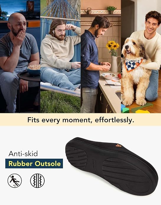 VeraCosy Men's Two-Tone Memory Foam House Slippers Indoor Outdoor Durable - Image 7