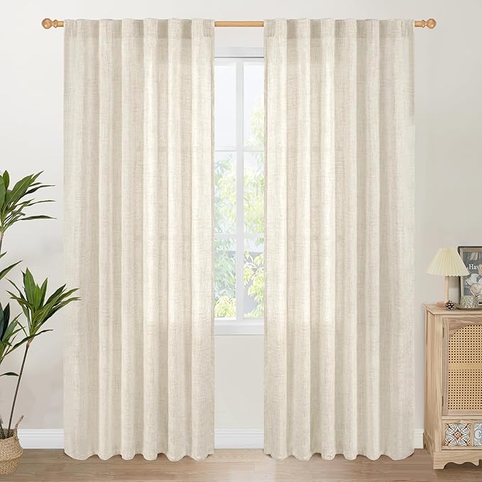 YoungsTex Linen Curtains 80 Inch Length by YoungsTex