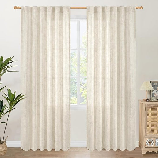 YoungsTex Linen Curtains 80 Inch Length by YoungsTex