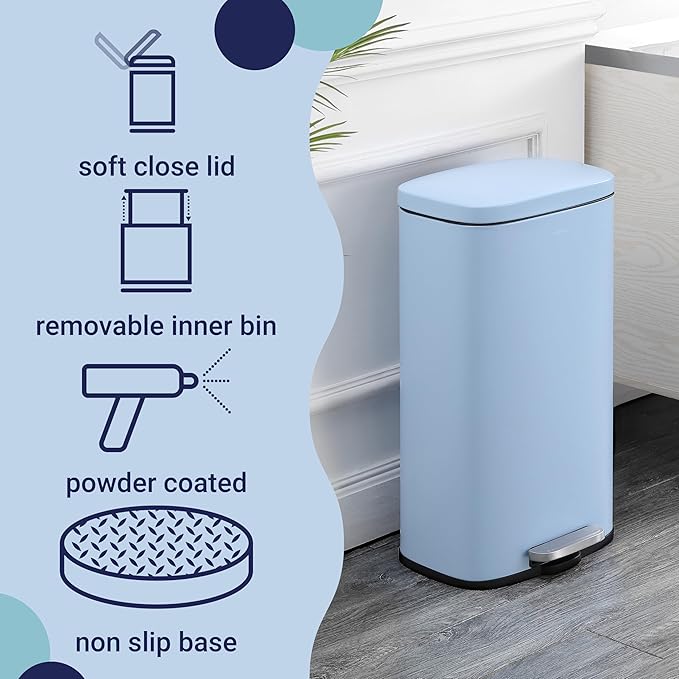 happimess HPM1011G Curtis 8-Gallon Step-Open Trash Can, Fingerprint Resistant - Image 3