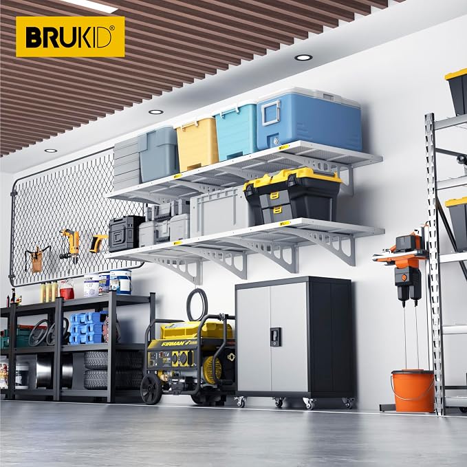 4Pack 2x3ft Adjustable Metal Garage Wall Shelving Heavy Duty Garage Storage - Image 7