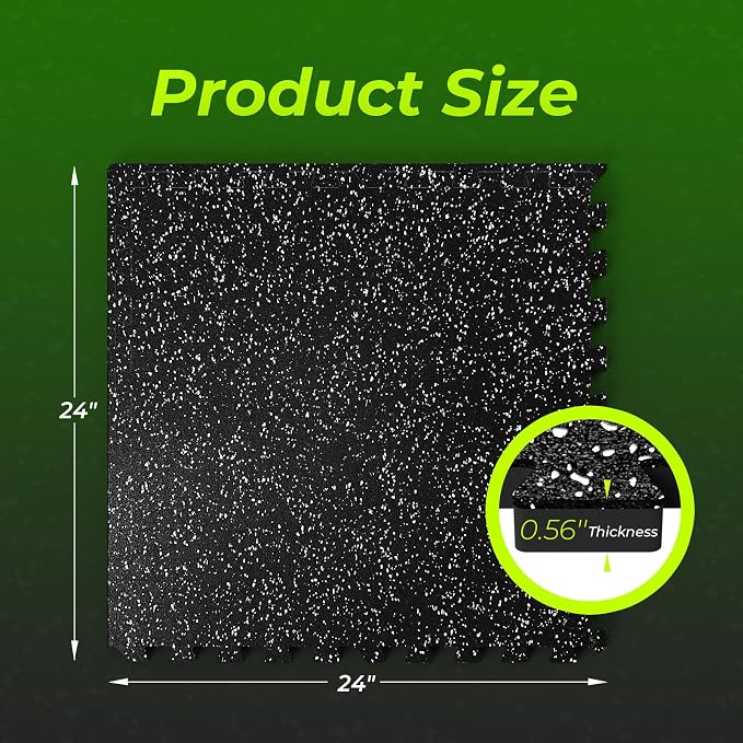 1/2in Thick 48 Sq Ft Rubber Top High Density EVA Foam Exercise Gym Mats - Image 6