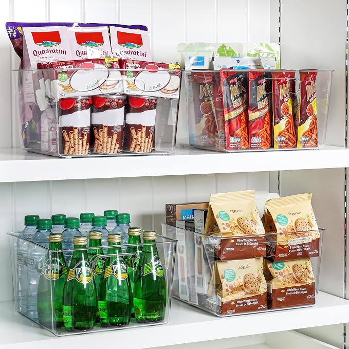 Vtopmart 4 Pack Extra Large Clear Plastic Storage Bins, 11x11 Cube Acrylic - Image 7