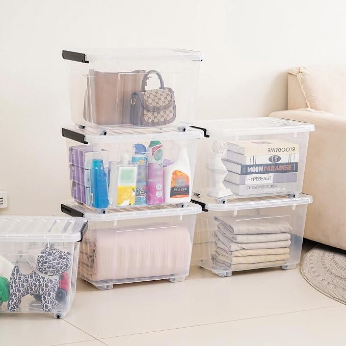 Citylife 54 QT Clear Plastic Storage Bins - Image 5