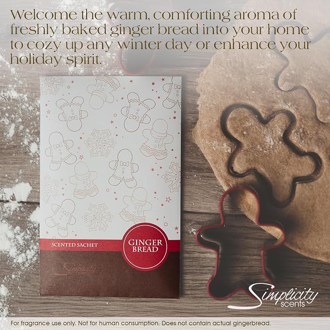 Simplicity Scents Gingerbread Scented Sachets Pack of 3, Fall & Winter - Image 4