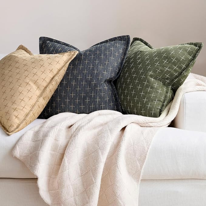 ZWJD Pillow Covers 16x16 Set of 2 Soft Polyester Textured Pillow Covers - Image 6