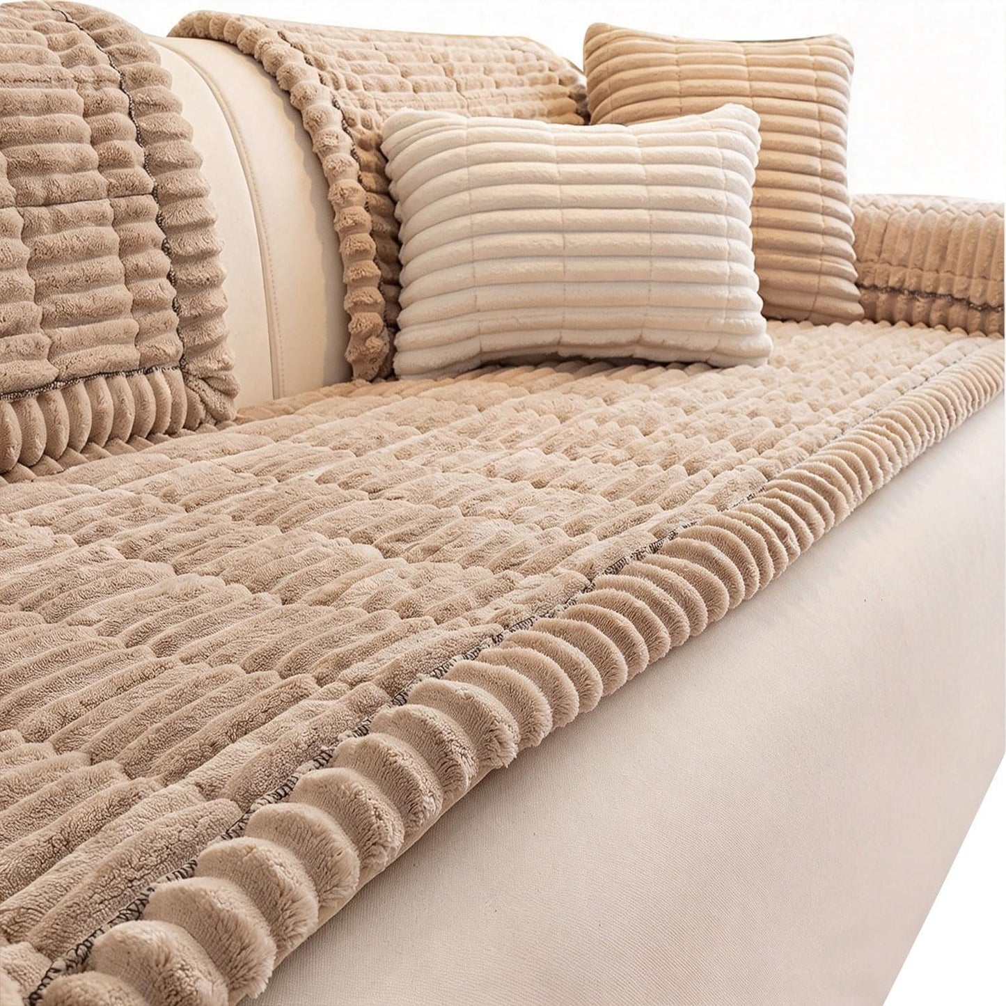 Couch Covers for Dogs，Sofa Covers Washable，Couch Cover for Sofa，Slip-Resistant and Durable Sofa Cover for 3 Cushion Couch，couches Protector from cat Claws(23.6in*47.2in, Light Coffee)