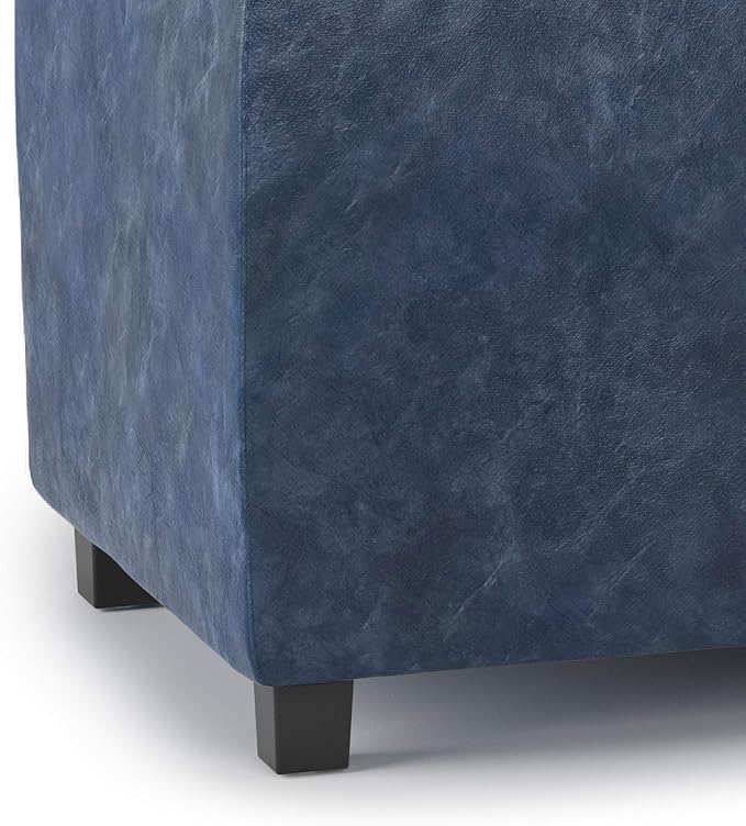 SIMPLIHOME Avalon 42 inch Wide Contemporary Rectangle Storage Ottoman in Denim - Image 7