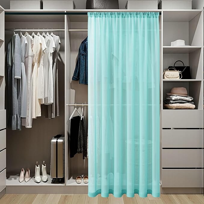 Tollpiz Sheer Curtains Closet Linen Textured Curtain Sheers Doorway Light - Image 3