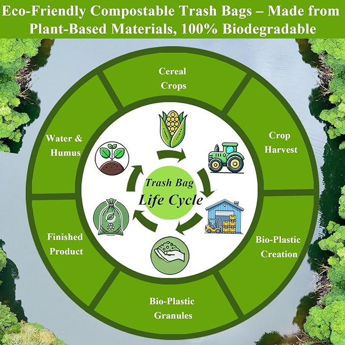 C Crystal Lemon 50 Count Biodegradable Kitchen Food Waste Bags - Image 9